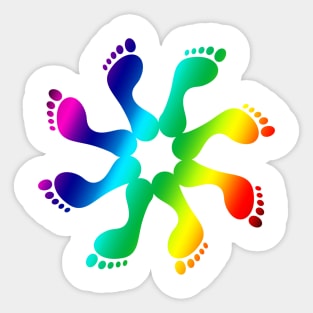 Colorful foot pinwheel Sticker